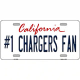 Number 1 Chargers Fan Novelty Metal License Plate Tag 24" x 12" (LLP)