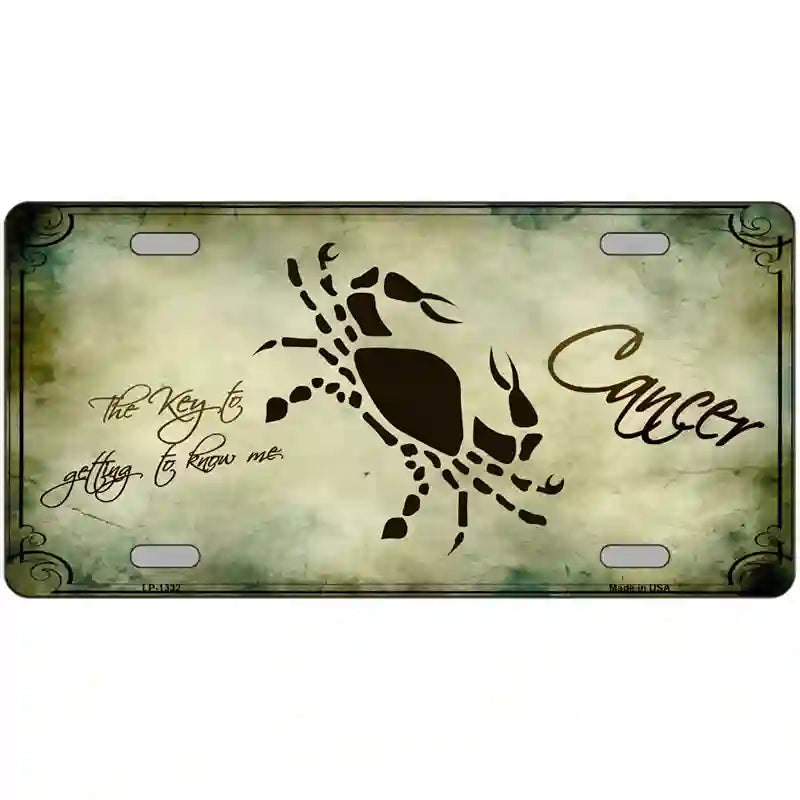 Cancer Zodiac Novelty Metal License Plate 24" x 12" (LLP)