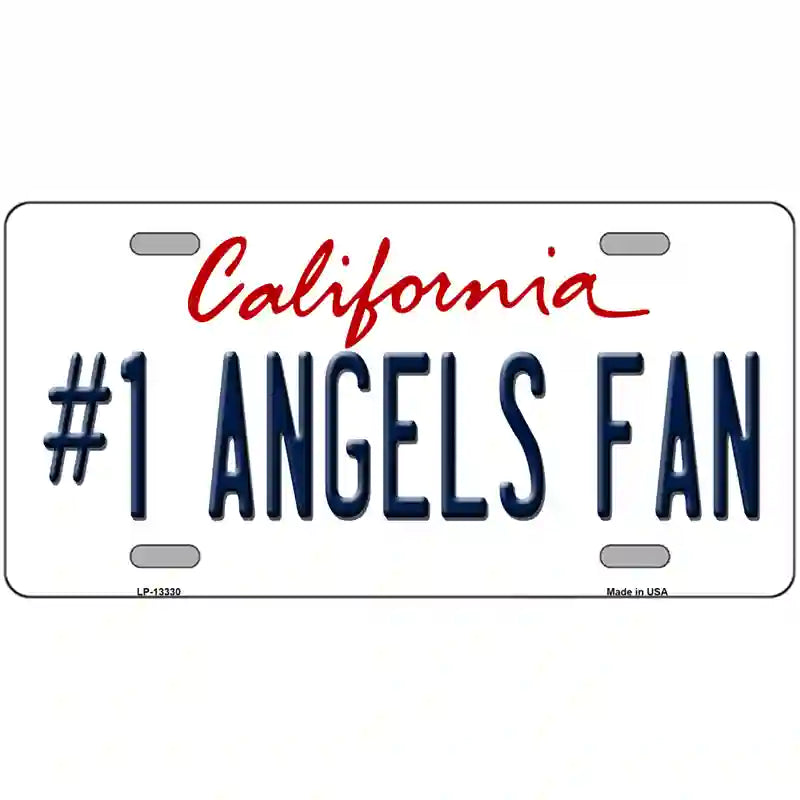 Number 1 Angels Fan Novelty Metal License Plate Tag 24" x 12" (LLP)