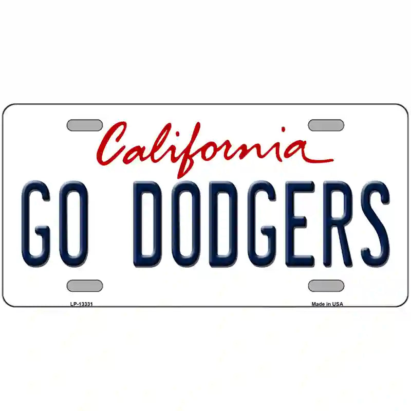 Go Dodgers Novelty Metal License Plate Tag 24" x 12" (LLP)