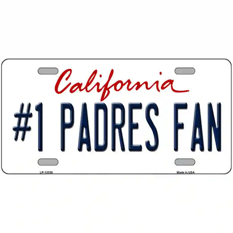 Number 1 Padres Fan Novelty Metal License Plate Tag 24" x 12" (LLP)