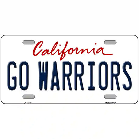 Go Warriors Novelty Metal License Plate Tag 24" x 12" (LLP)