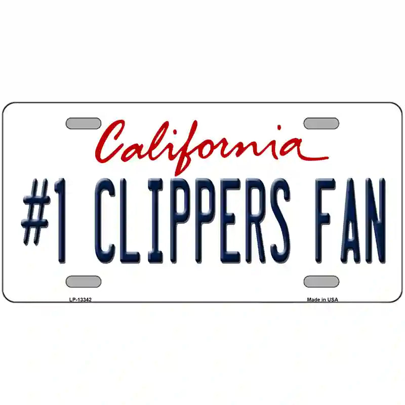 Number 1 Clippers Fan Novelty Metal License Plate Tag 24" x 12" (LLP)