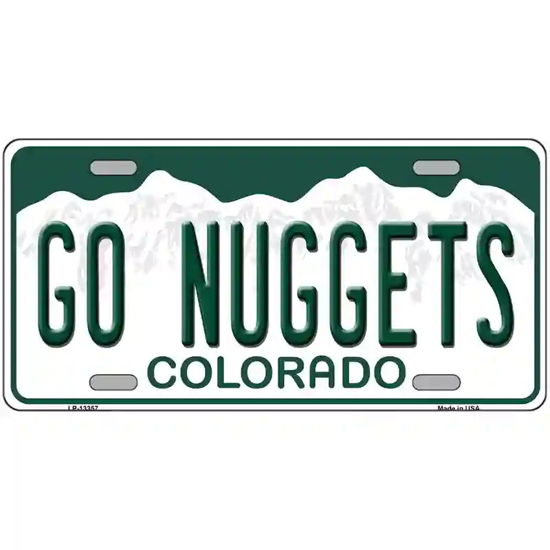 Go Nuggets Novelty Metal License Plate Tag 24" x 12" (LLP)