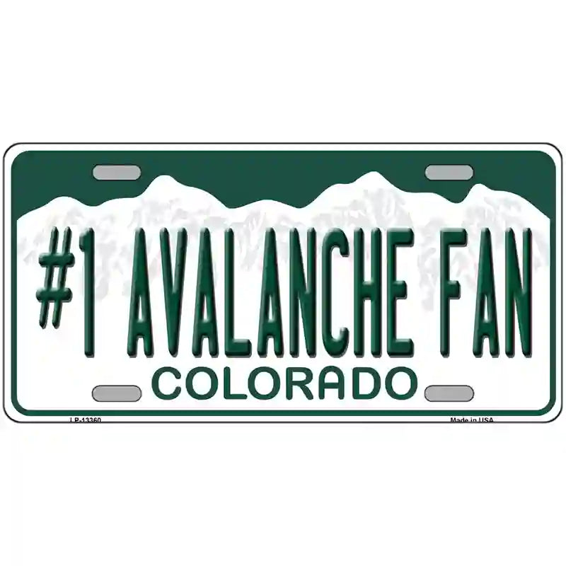 Number 1 Avalanche Fan Novelty Metal License Plate Tag 24" x 12" (LLP)