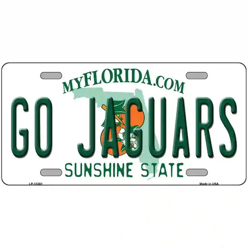 Go Jaguars Novelty Metal License Plate Tag 24" x 12" (LLP)