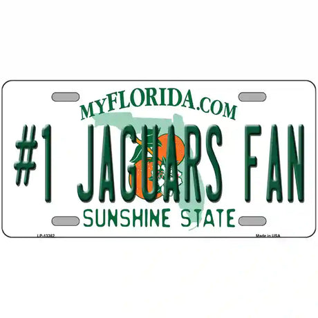 Number 1 Jaguars Fan Novelty Metal License Plate Tag 24" x 12" (LLP)