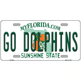 Go Dolphins Novelty Metal License Plate Tag 24" x 12" (LLP)