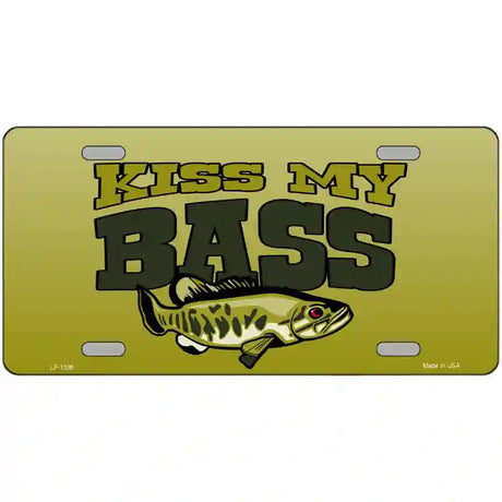 Kiss My Bass Novelty Metal License Plate 24" x 12" (LLP)