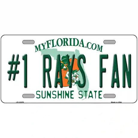 Number 1 Rays Fan Novelty Metal License Plate Tag 24" x 12" (LLP)