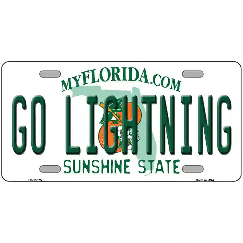 Go Lightning Novelty Metal License Plate Tag 24" x 12" (LLP)