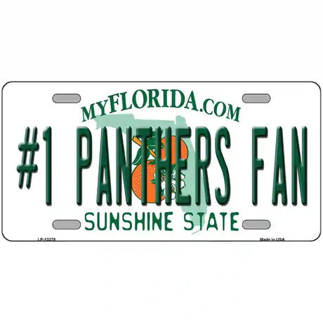 Number 1 Panthers Fan Novelty Metal License Plate Tag 24" x 12" (LLP)