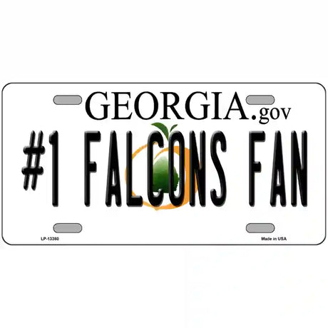 Number 1 Falcons Fan Novelty Metal License Plate Tag 24" x 12" (LLP)