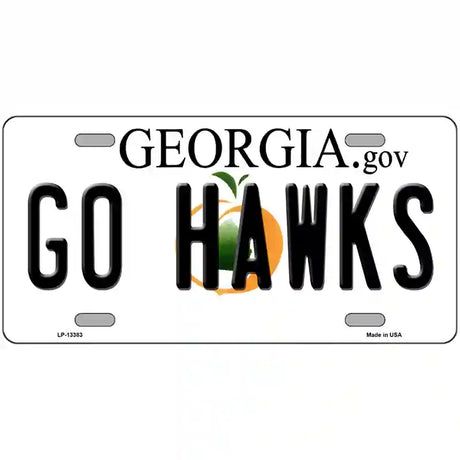 Go Hawks Georgia Novelty Metal License Plate Tag 24" x 12" (LLP)