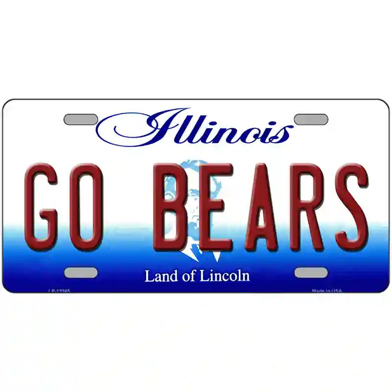 Go Bears Novelty Metal License Plate Tag 24" x 12" (LLP)