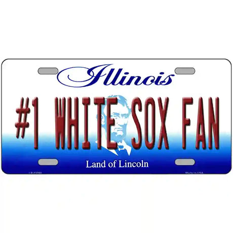 Number 1 White Sox Fan Novelty Metal License Plate Tag 24" x 12" (LLP)