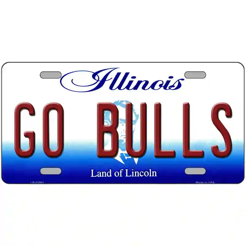 Go Bulls Novelty Metal License Plate Tag 24" x 12" (LLP)