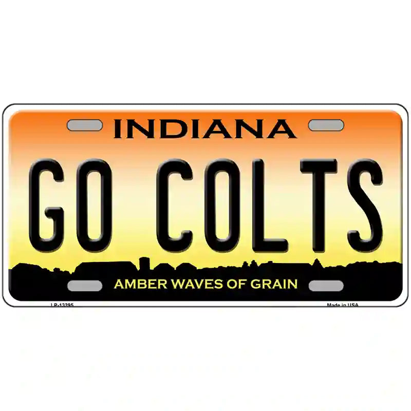 Go Colts Novelty Metal License Plate Tag 24" x 12" (LLP)