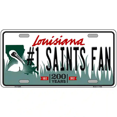 Number 1 Saints Fan Novelty Metal License Plate Tag 24" x 12" (LLP)