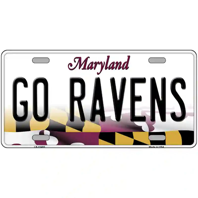 Go Ravens Novelty Metal License Plate Tag 24" x 12" (LLP)