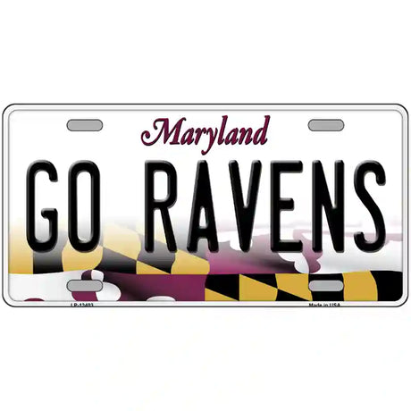 Go Ravens Novelty Metal License Plate Tag 24" x 12" (LLP)