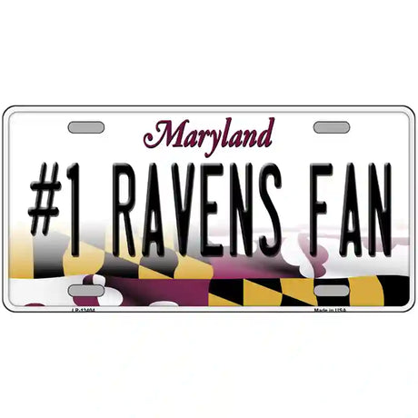 Number 1 Ravens Fan Novelty Metal License Plate Tag 24" x 12" (LLP)