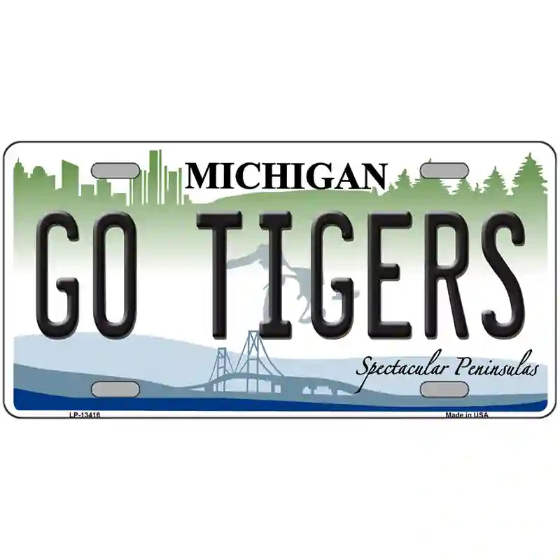 Go Tigers Novelty Metal License Plate Tag 24" x 12" (LLP)