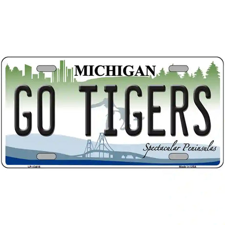 Go Tigers Novelty Metal License Plate Tag 24" x 12" (LLP)