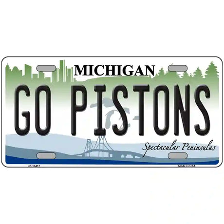 Go Pistons Novelty Metal License Plate Tag 24" x 12" (LLP)