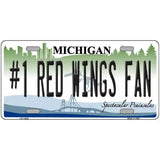 Number 1 Red Wings Fan Novelty Metal License Plate Tag 24" x 12" (LLP)