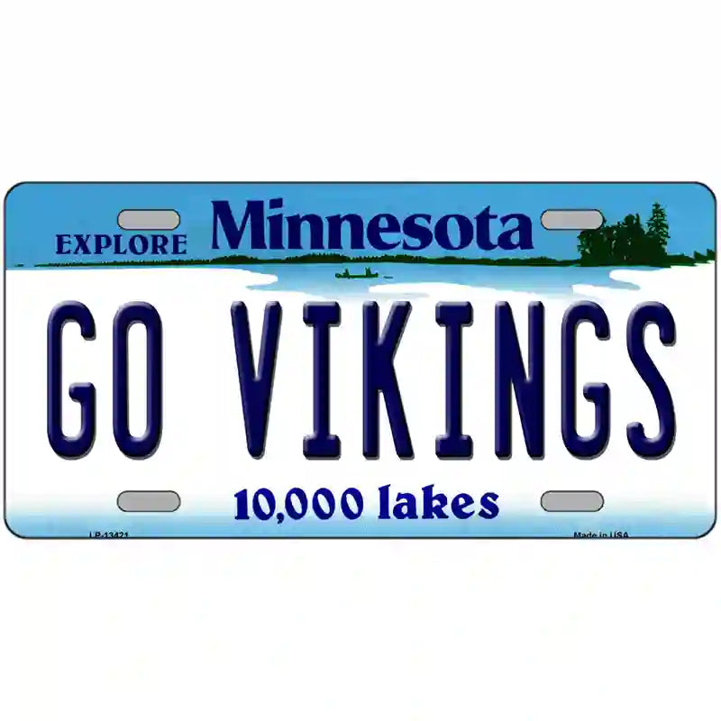 Go Vikings Novelty Metal License Plate Tag 24" x 12" (LLP)