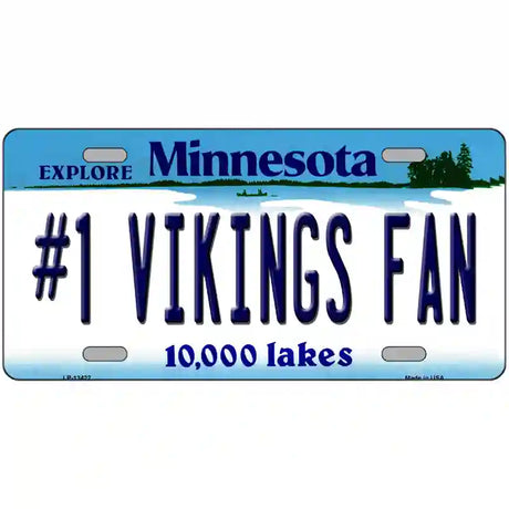 Number 1 Vikings Fan Novelty Metal License Plate Tag 24" x 12" (LLP)