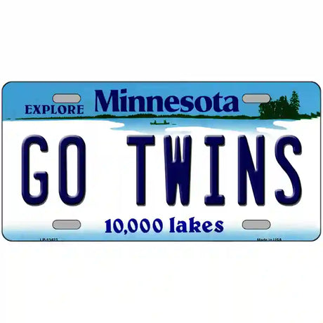 Go Twins Novelty Metal License Plate Tag 24" x 12" (LLP)