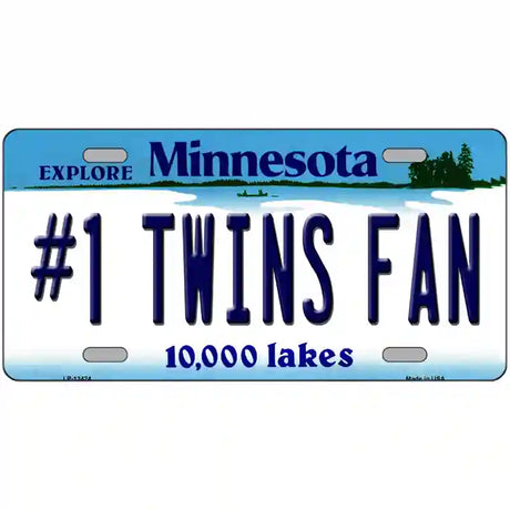 Number 1 Twins Fan Novelty Metal License Plate Tag 24" x 12" (LLP)