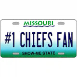 Number 1 Chiefs Fan Novelty Metal License Plate Tag 24" x 12" (LLP)