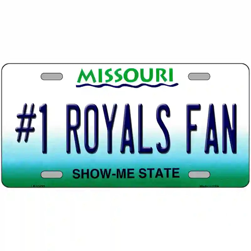 Number 1 Royals Fan Novelty Metal License Plate Tag 24" x 12" (LLP)