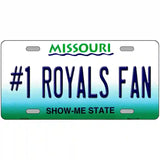 Number 1 Royals Fan Novelty Metal License Plate Tag 24" x 12" (LLP)