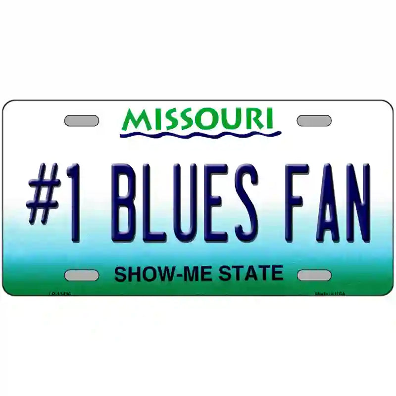 Number 1 Blues Fan Novelty Metal License Plate Tag 24" x 12" (LLP)