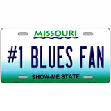 Number 1 Blues Fan Novelty Metal License Plate Tag 24" x 12" (LLP)