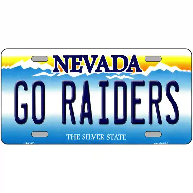 Go Raiders Nevada Novelty Metal License Plate Tag 24" x 12" (LLP)