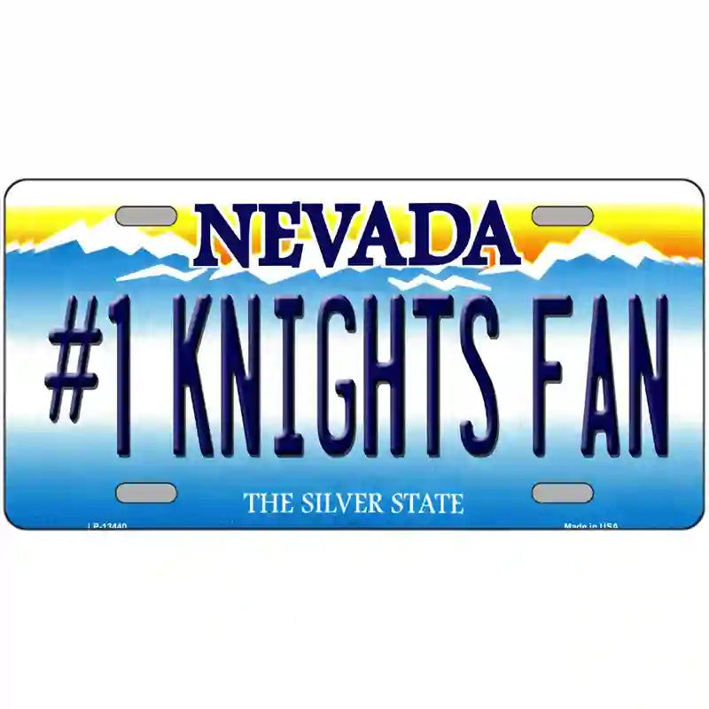 Number 1 Golden Knights Fan Novelty Metal License Plate Tag 24" x 12" (LLP)