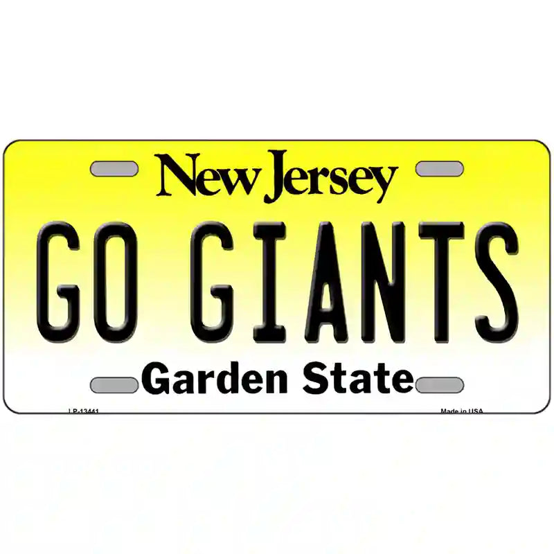 New Jersey Go Giants Novelty Metal License Plate Tag 24" x 12" (LLP)