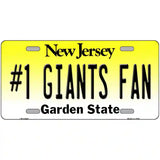 New Jersey Number 1 Giants Fan Novelty Metal License Plate Tag 24" x 12" (LLP)