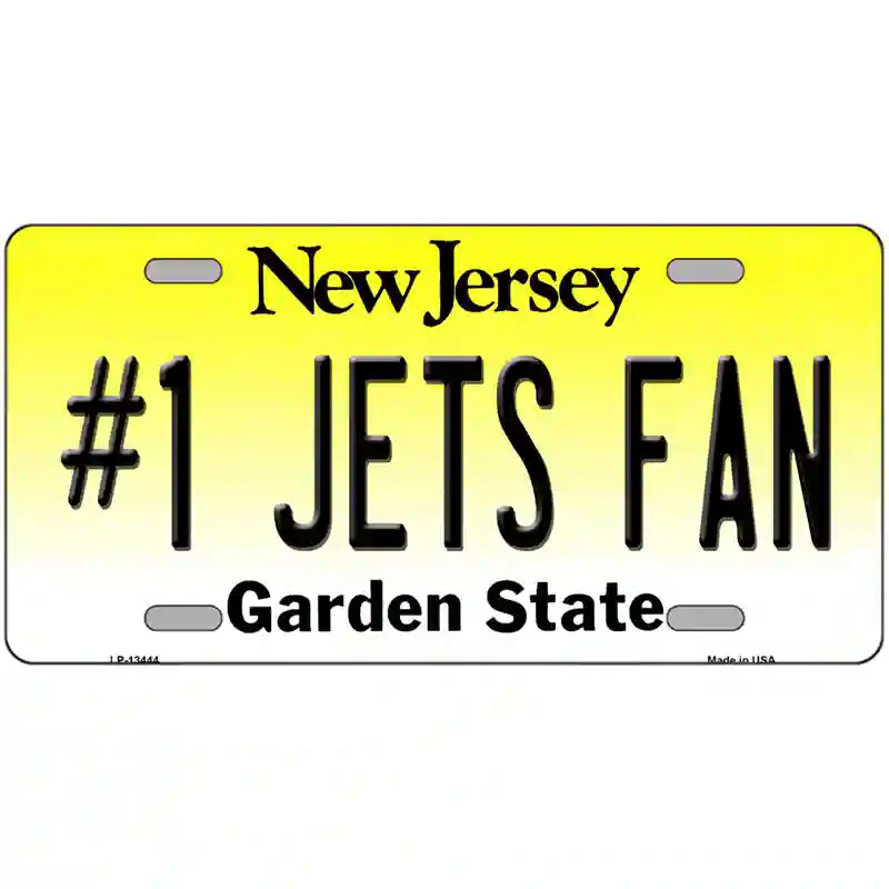 Number 1 Jets Fan Novelty Metal License Plate Tag 24" x 12" (LLP)