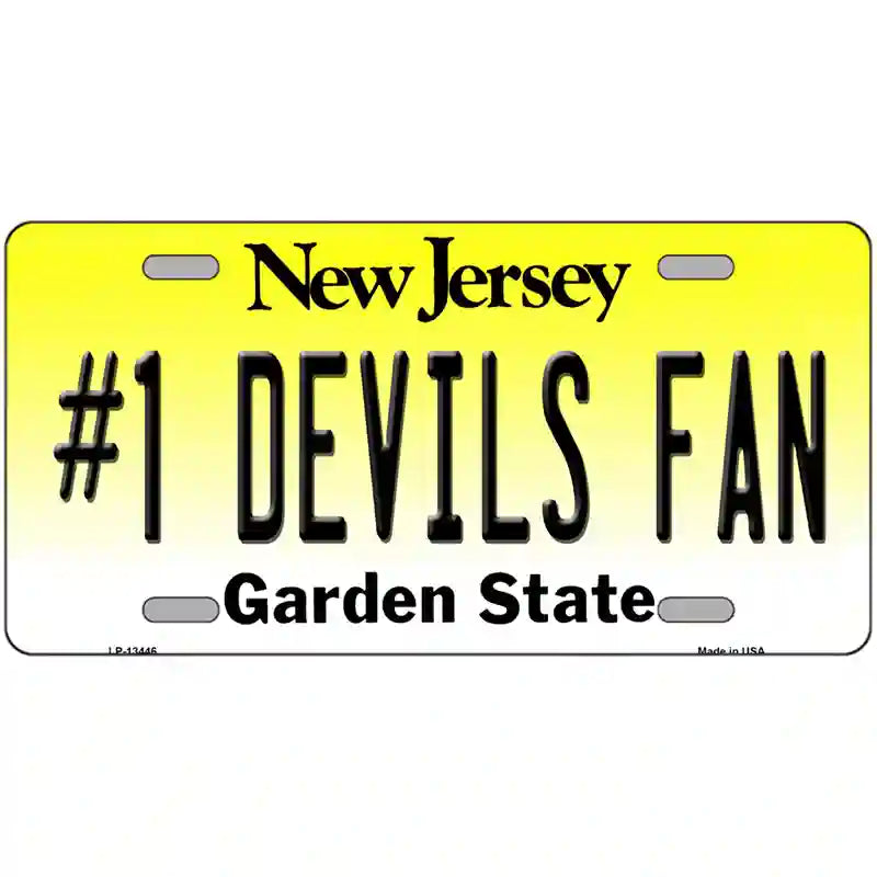 Number 1 Devils Fan Novelty Metal License Plate Tag 24" x 12" (LLP)