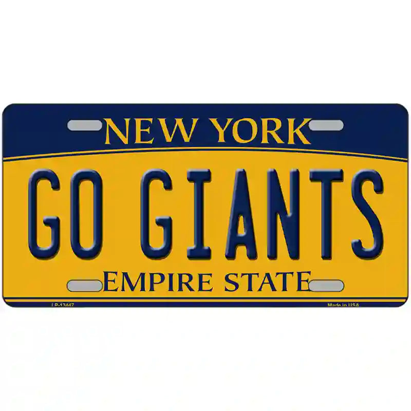 New York Go Giants Novelty Metal License Plate Tag 24" x 12" (LLP)