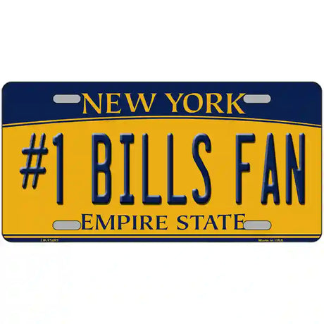 Number 1 Bills Fan Novelty Metal License Plate Tag 24" x 12" (LLP)