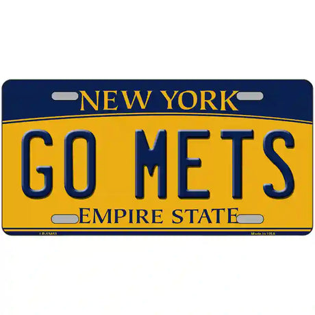 Go Mets Novelty Metal License Plate Tag 24" x 12" (LLP)