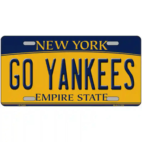 Go Yankees Novelty Metal License Plate Tag 24" x 12" (LLP)