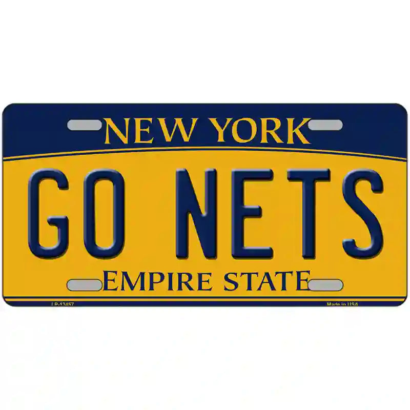 Go Nets Novelty Metal License Plate Tag 24" x 12" (LLP)